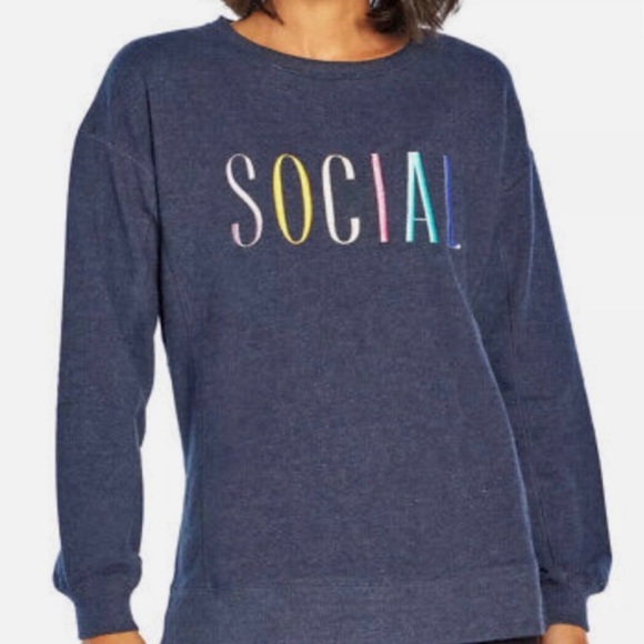 Wildfox Tops - Wildfox | Social Rainbow Print Pullover Sweatshirt